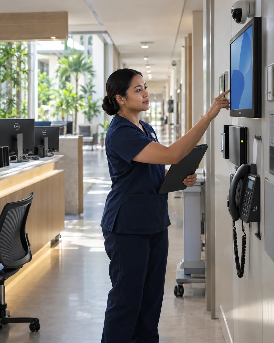 A Philippine healthcare workspace with integrated communications and monitoring